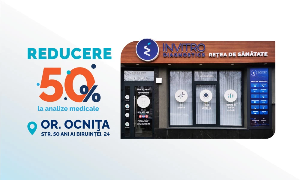 -50% discount on medical tests for residents of Ocnița.