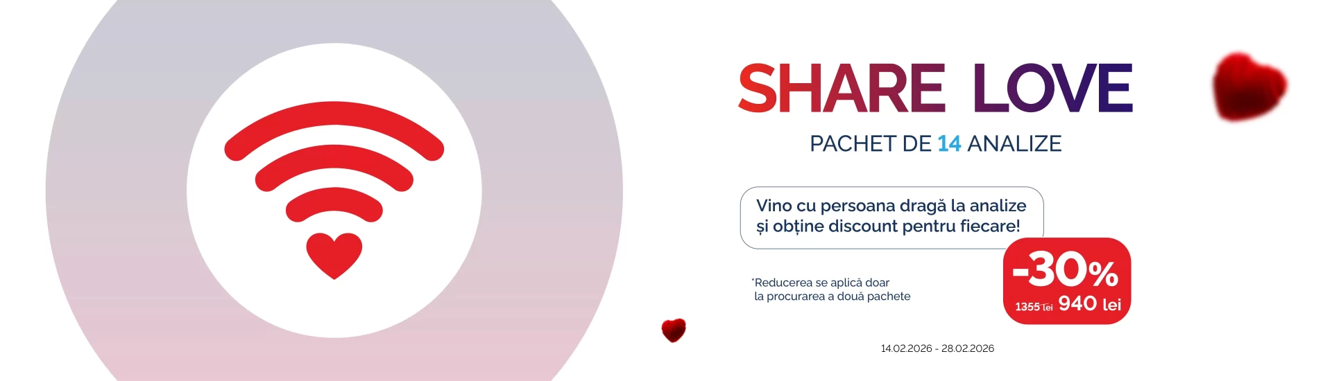 Share Love | -30% la analize pentru cei care vin în pereche